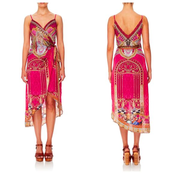 Camilla Pink and Gold Midi Dress - Picture 1 of 6